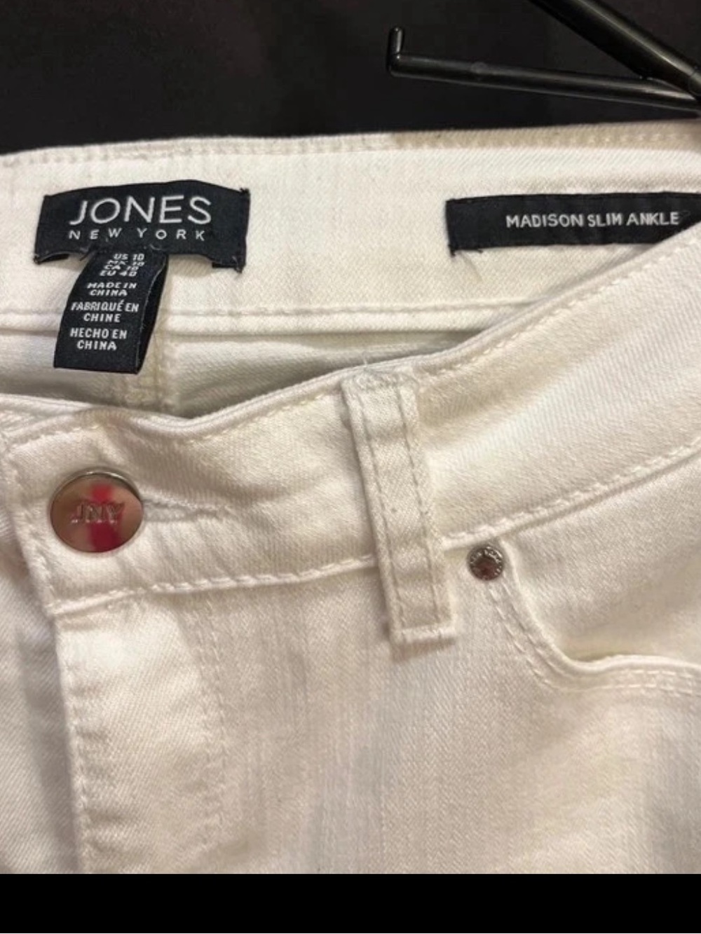 Jones New York White Madison Slim Ankle Jeans